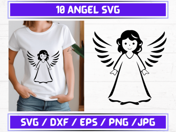 10 CHRISTMAS Angel SVG: Graphics & Graphic Templates for Sellers