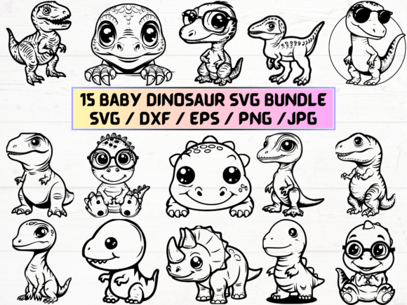 Baby Dinosaur SVG Laser Cut Files: Graphics for Crafts & Local Branding