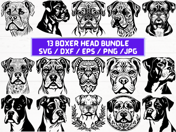 Boxer Head SVG File for Crafts and Graphics