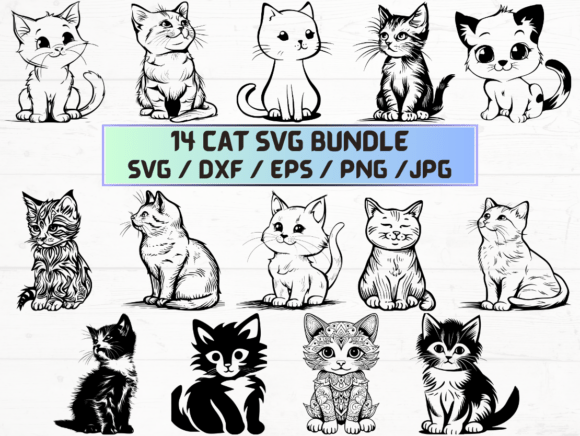 Cat Silhouette SVG: Graphics for Crafts & Creative Branding