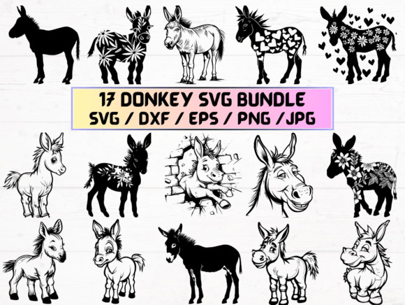 Donkey Laser Engraving Cut Files: Graphics for Handmade Crafts