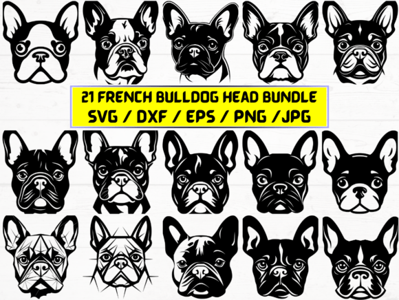 French Bulldog Head SVG for Graphics and Crafts