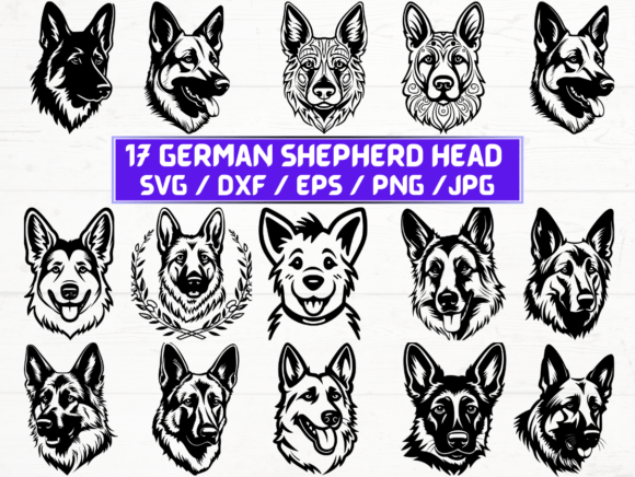 German Shepherd Head Graphic for Modern Publishing