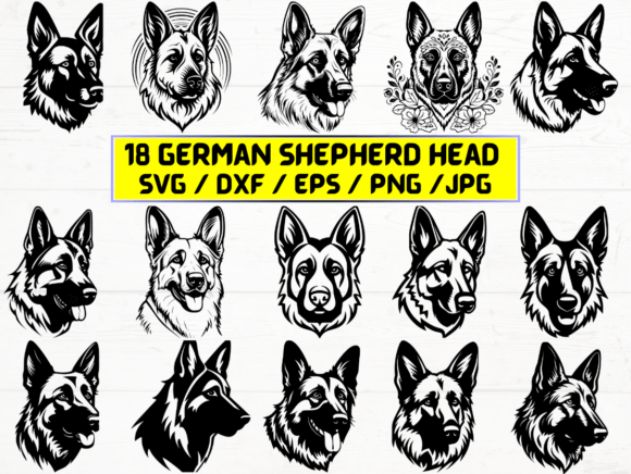 German Shepherd Head SVG for Crafts and Graphics