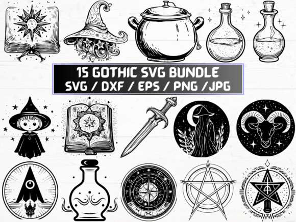 Gothic Engraving SVG: Graphics for Crafts That Sell