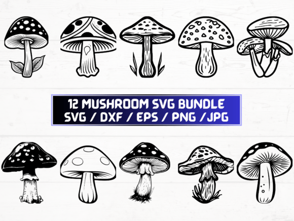 Mushroom Clipart Graphics for Crafts