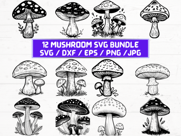 Mushroom Laser Cut Graphics for Crafts