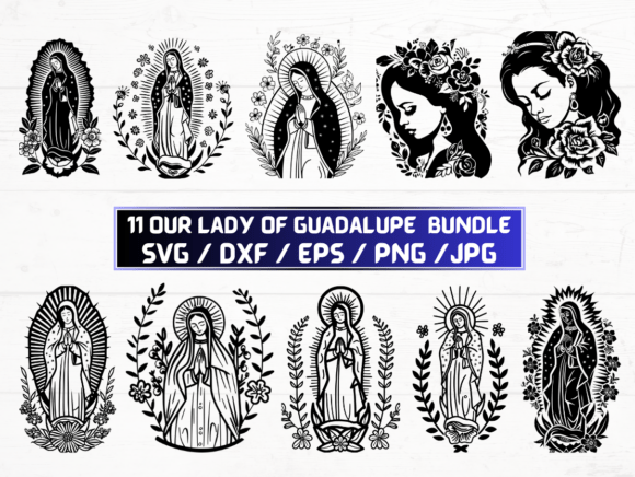 Our Lady of Guadalupe Silhouette SVG: Graphics for Crafts & Local Branding