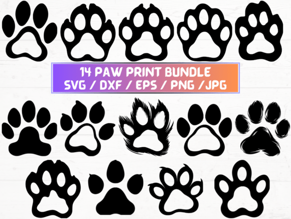 Paw Print Engraving SVG: Graphics for Crafts & Content