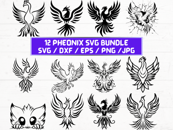 Pheonix SVG Bundle Graphics for Crafts
