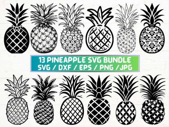 Pineapple Silhouette Graphics for Crafts