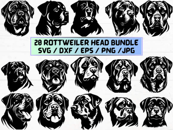 Rottweiler Head Graphics for Crafts