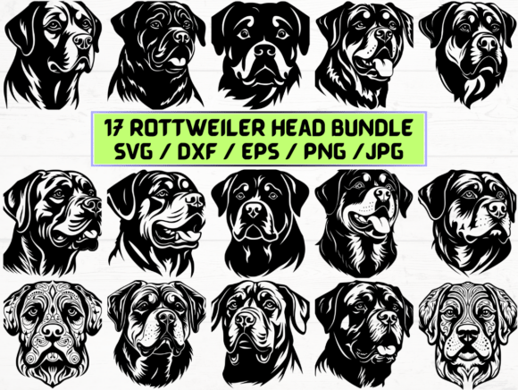 Rottweiler Head SVG Bundle
