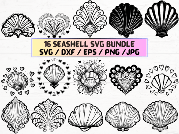 Seashell Stencil: Graphics for Coastal Crafts & Branding