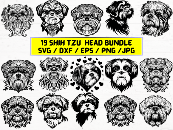 Shih Tzu Head Graphics for Crafts