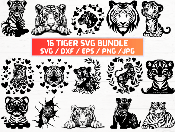 Tiger Engraving SVG: Graphics for Crafts & Creative Publishing