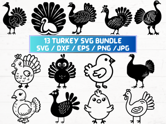 Turkey Silhouette SVG for Crafts & Graphics