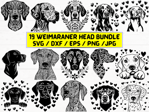 Weimaraner Head SVG for Crafts and Graphics