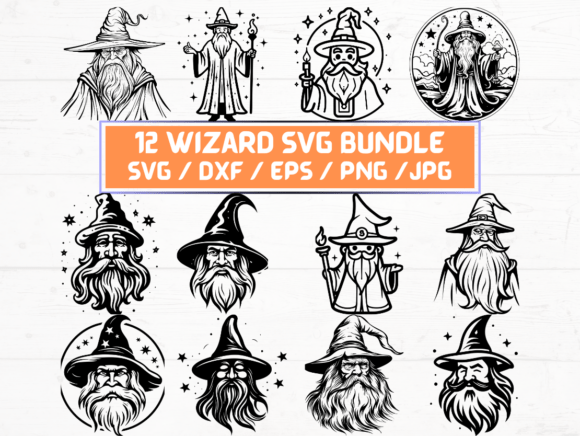 Wizard SVG File: A Graphic Asset for Crafts
